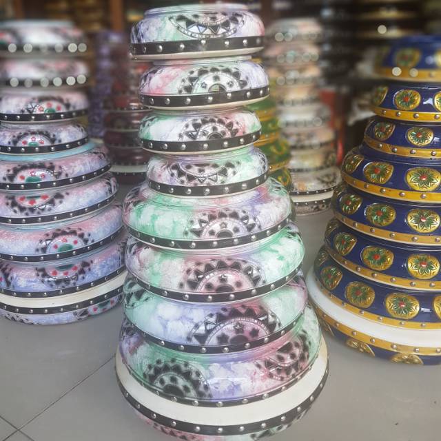 Rebana qasidah lasqi ukir jepara 11 pemain