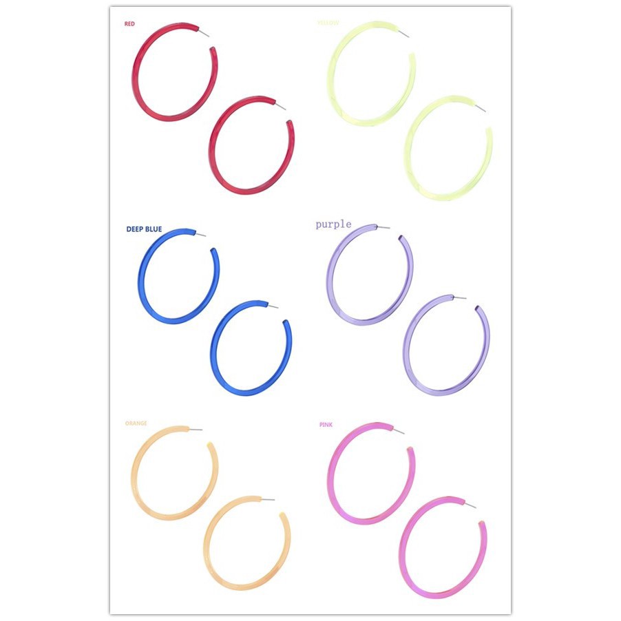 ANTING  CUTIE Anting Bulat Besar Bahan Akrilik untuk Wanita