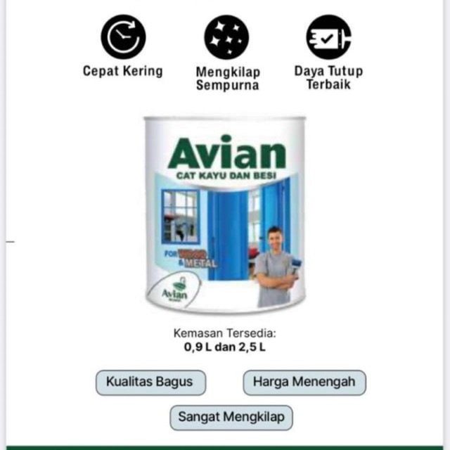 AVIAN CAT KAYU DAN BESI TINTING 1 KG WARNA LENGKAP