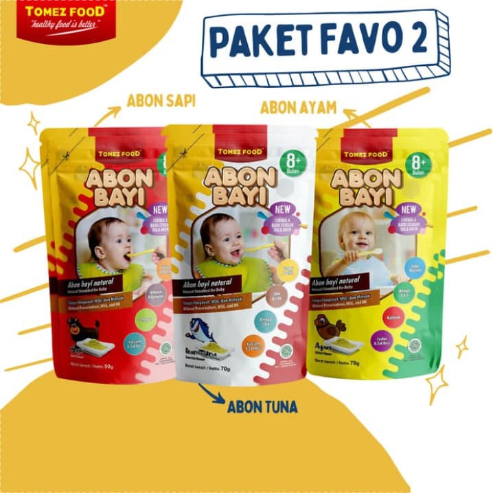 

PAKET ABON ORIGINAL FAVO 2 ABON BAYI TOMEZ (Sapi, Tuna, Ayam)