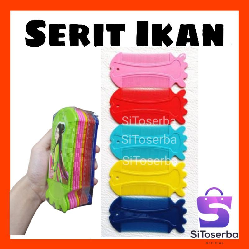 SERIT IKAN - SISIR SERIT KUTU MOTIF IKAN - SISIR KEREP PLASTIK - SISIR RAPAT - SISIR RAMBUT LUCU