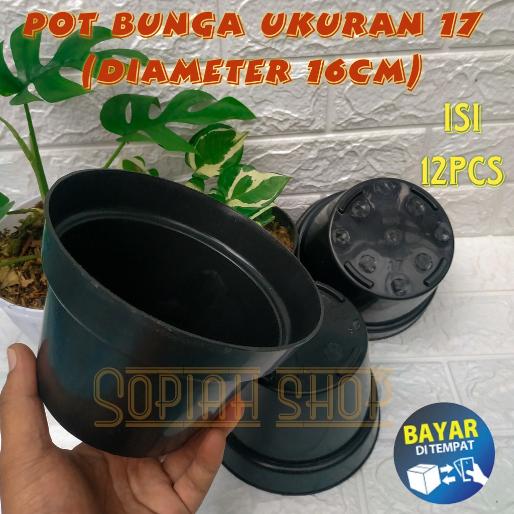 pot bunga ukuran 17 paket isi 1 lusin pot tanaman pot bunga plastik lusinan murah ukuran 17