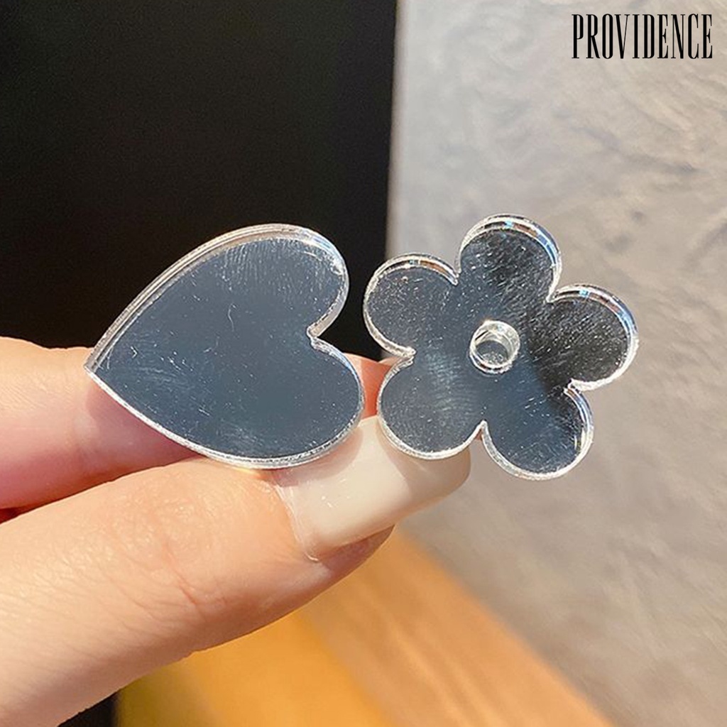 Providence Flower Shape Mirror Hair Clip Acrylic Heart Shape Sweet Girl Hairpin Hair Accessories