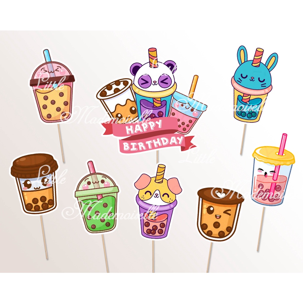 Topper Cupcake Boba tea / milk tea / bubble tea