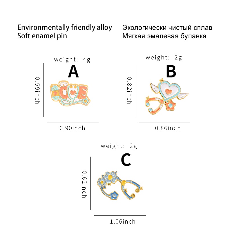 Bros Pin Enamel Bentuk Stetoskop Kartun Untuk Koleksi