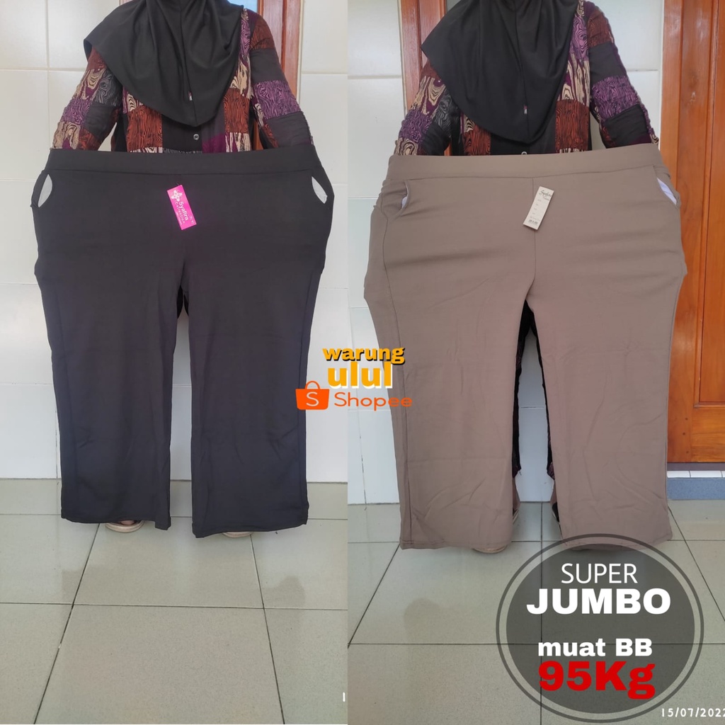 celana kulot panjang polos super jumbo XXXXXL / kulot wanita ukuran besar