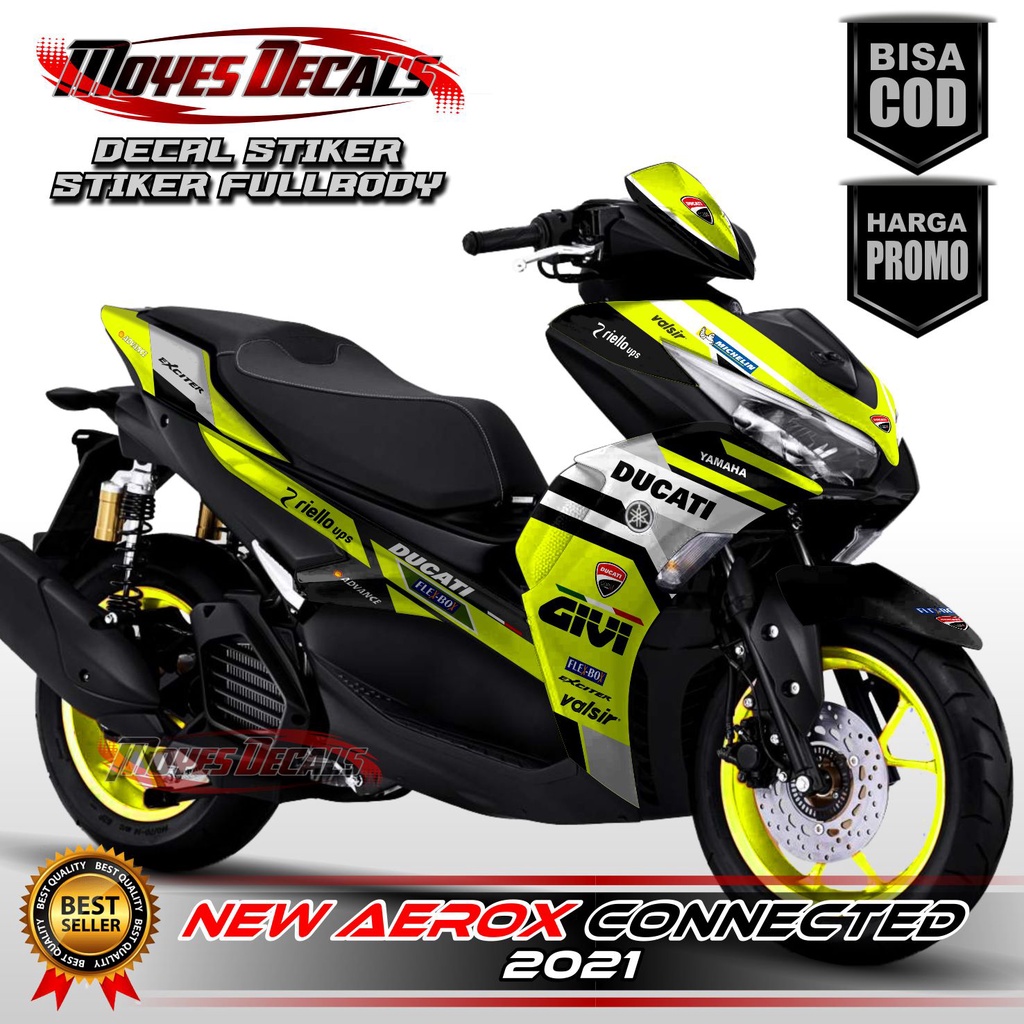 Decal Sticker Variasi Fullbody All New Aerox 155 Connected Ducati - Dekal Stiker Aerox New Decal Sti