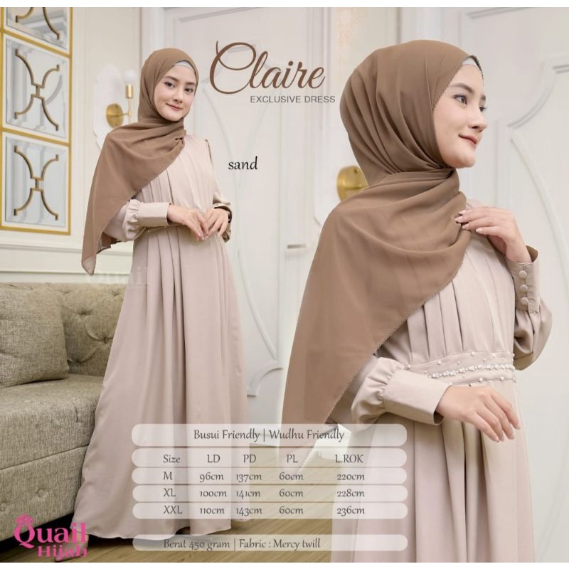 CLAIRE DRESS EXCLUSIVE ORIGINAL QUAIL CLAIRE GAMIS QUAIL ORIGINAL QUAIL HIJAB