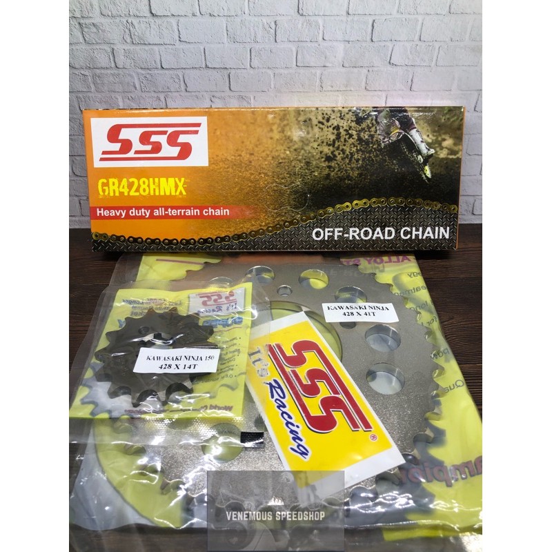 Gearset SSS 428 Rantai SSS HMX Ninja-R Ninja-RR