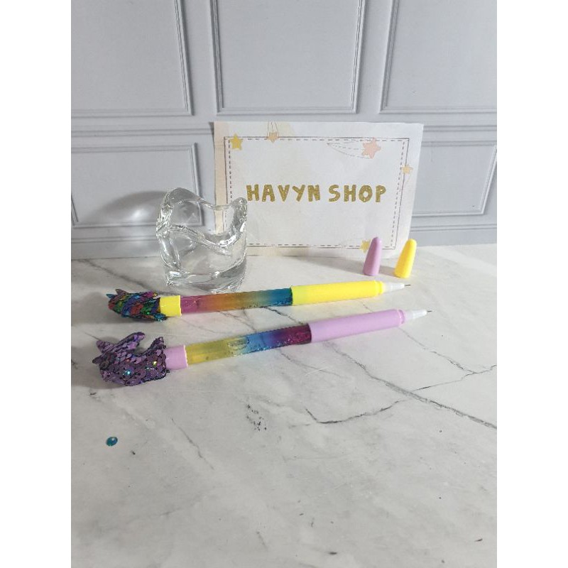 (12pc) pen Squin gliter air unicorn/pen manik/pen lucu/pen air manik unicorn-1