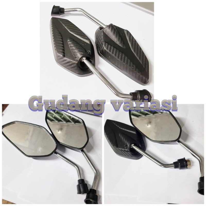 Spion Model Jupiter Carbon karbon standar Tangkai crome dan black