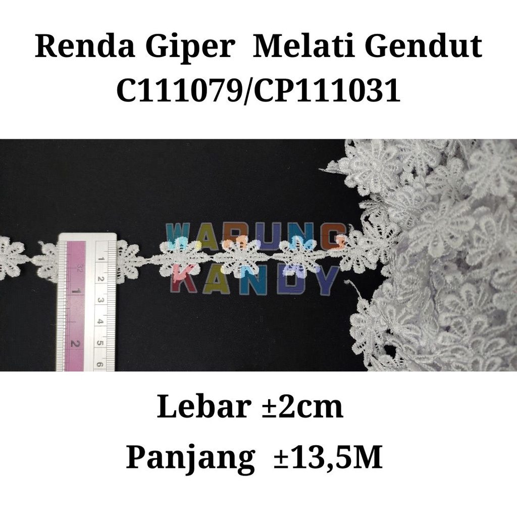 Renda Giper CP1293 / 1031 Putih 22mm