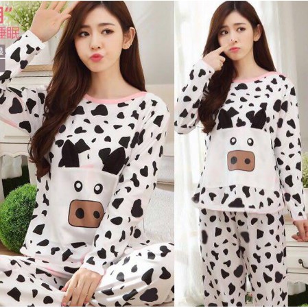 NAUM-BAJU TIDUR WANITA MOTIF SAPI || FASHION PIYAMA WANITA KONVEKSI TANAH ABANG || PAKAIAN MURAH