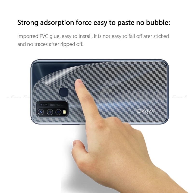 GARSKIN CARBON VIVO Y73 Y51 Y51A 2020 Y30 Y30i Y50 Y51L Y53 Y71 Y91 Y93 Y95 Y91C 4G 5G STIKER BACK SKIN ANTI JAMUR