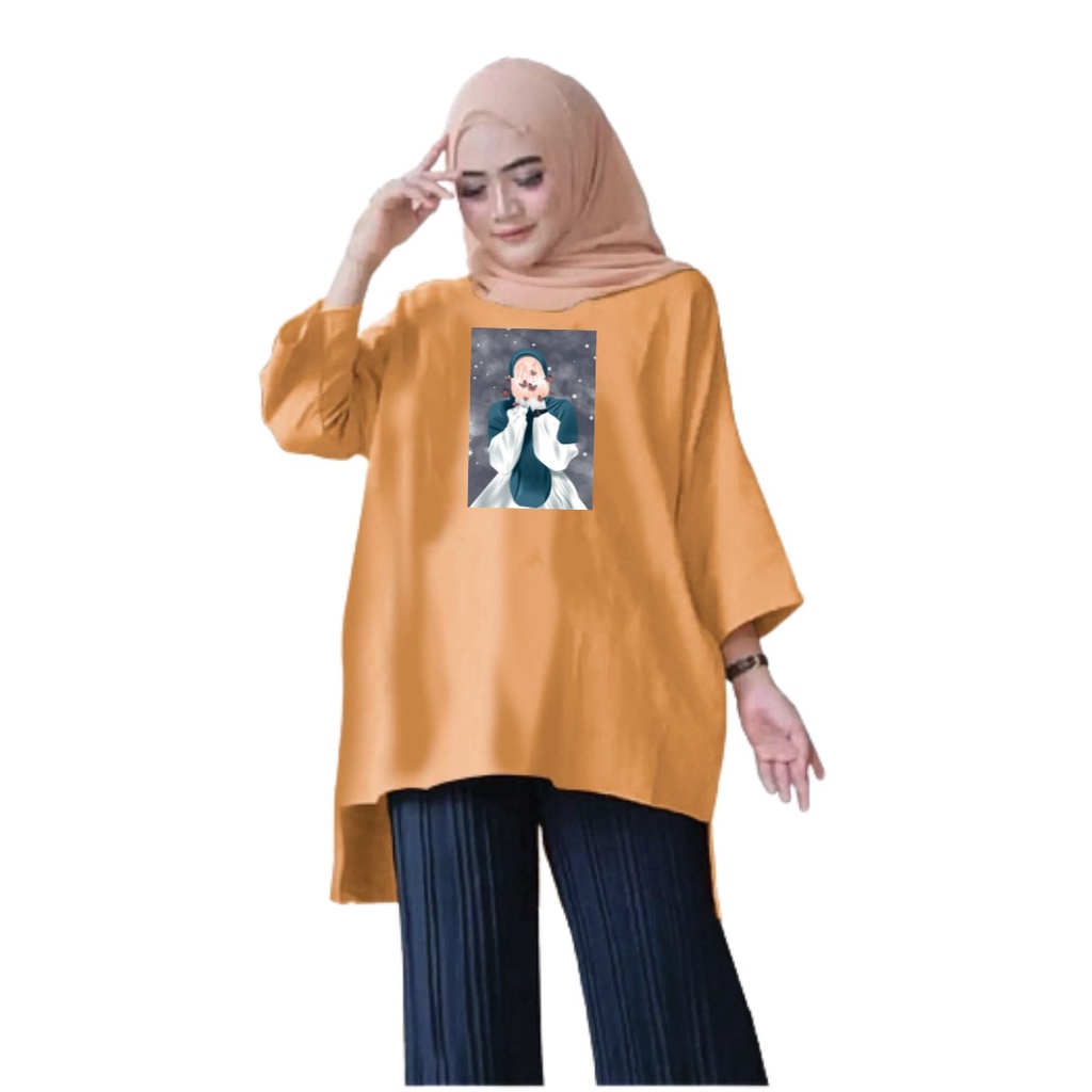 Tunik Hijab Kupu-Kupu/XL 110 - XXL 130/Tunik Jumbo