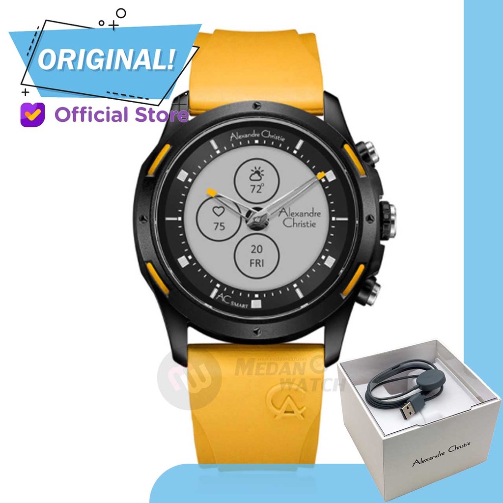 Jam Tangan Pria SmartWatch Alexandre Christie S002MF ACS002 AC S002 MF S002 MFRIPBAYL Original Garan