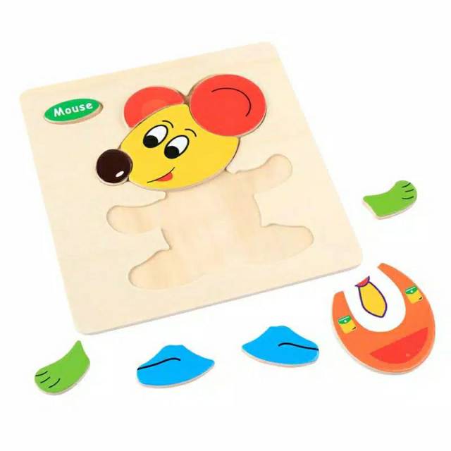 Mainan Puzzle Kayu Bergambar Mainan Edukasi Anak Puzzle Hewan Puzzle Transportasi Puzzle Buah