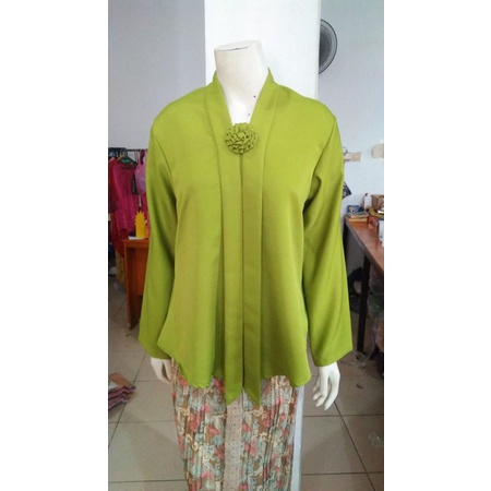 (P92/100) Kebaya floy TANGAN PANJANG kutubaru std-jumbo busui kartini KeroncongBusana (PJG)-Olive