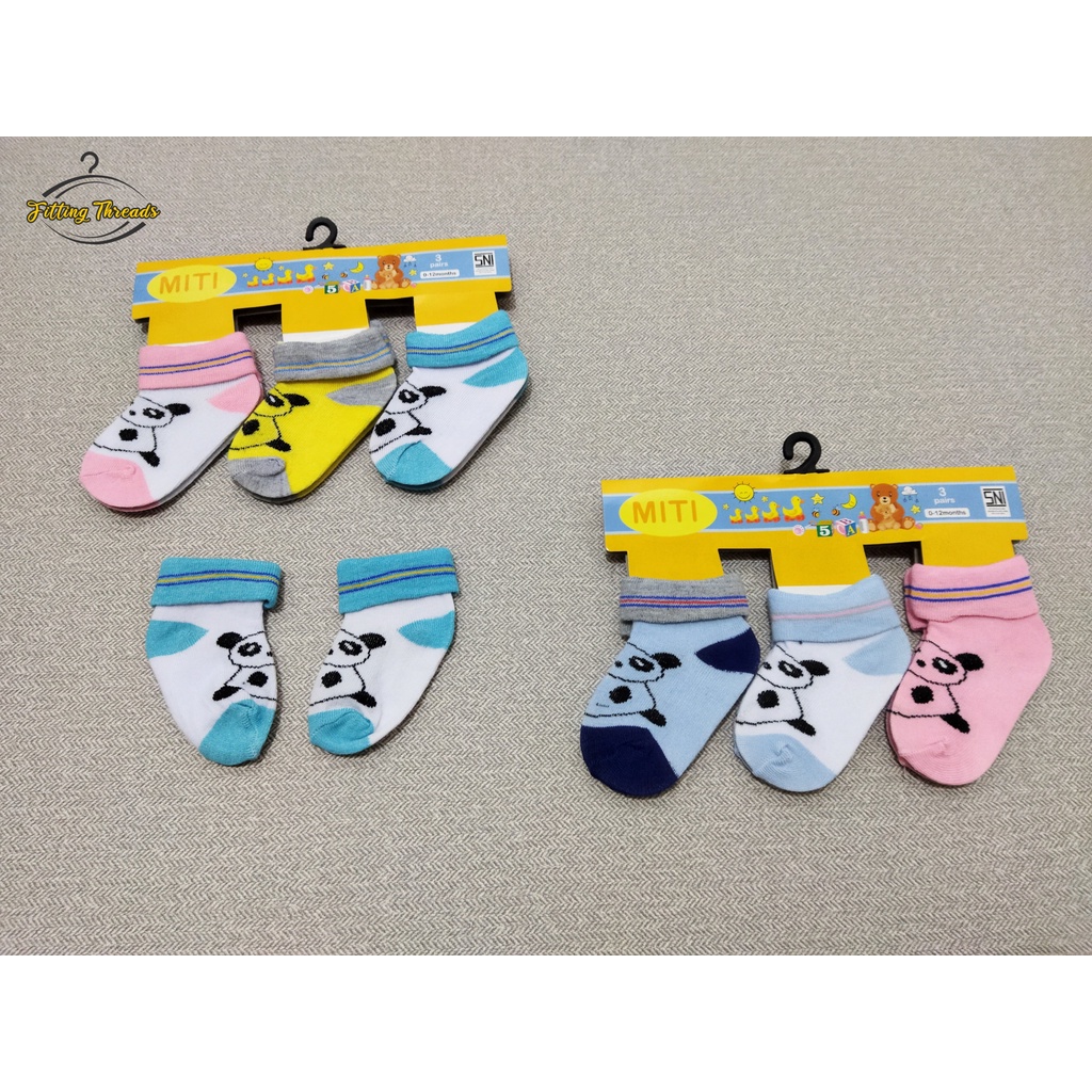 3 Pasang Kaos Kaki Bayi Cowok Cewek Stick Balik Newborn /  Kaos Kaki Bayi Laki Laki Dan Perempuan Lipat Stik Balik