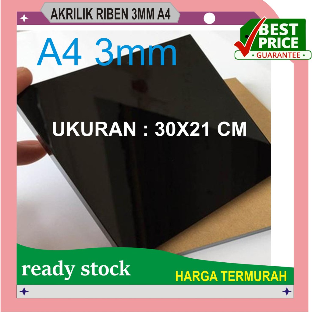 AKRILIK HITAM TRANSPARAN / MIKA HITAM TRANSPARAN 3MM A4 21X30CM