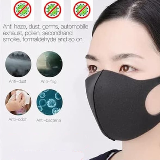YAJIE Masker Scuba Kain Anti Polusi Rewashable 1 PCS - Black/masker scuba