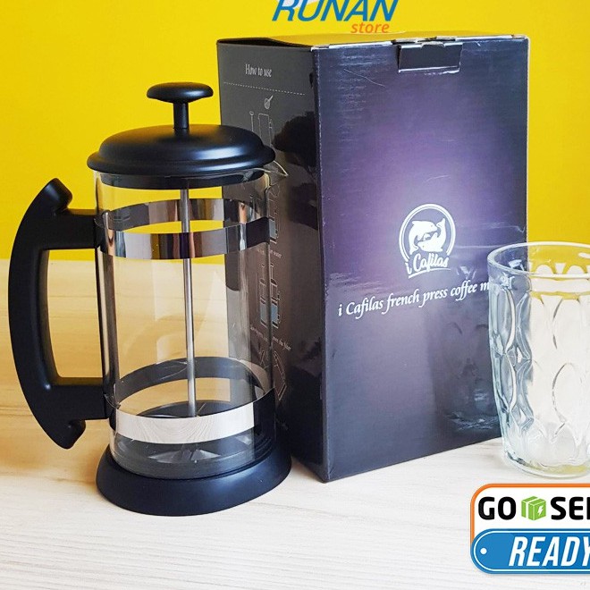 MPro 1L 800 1000 ml Jumbo French Press XL 1 liter Saringan Kopi Teh Coffee Maker Plunger Maker Pot Server