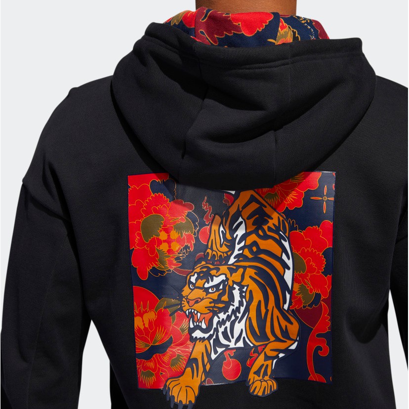 ADIDAS GRAPHIC HOODED SWEATSHIRT A WARM HOODIE WITH TIGER GRAPHICS ORIGINAL