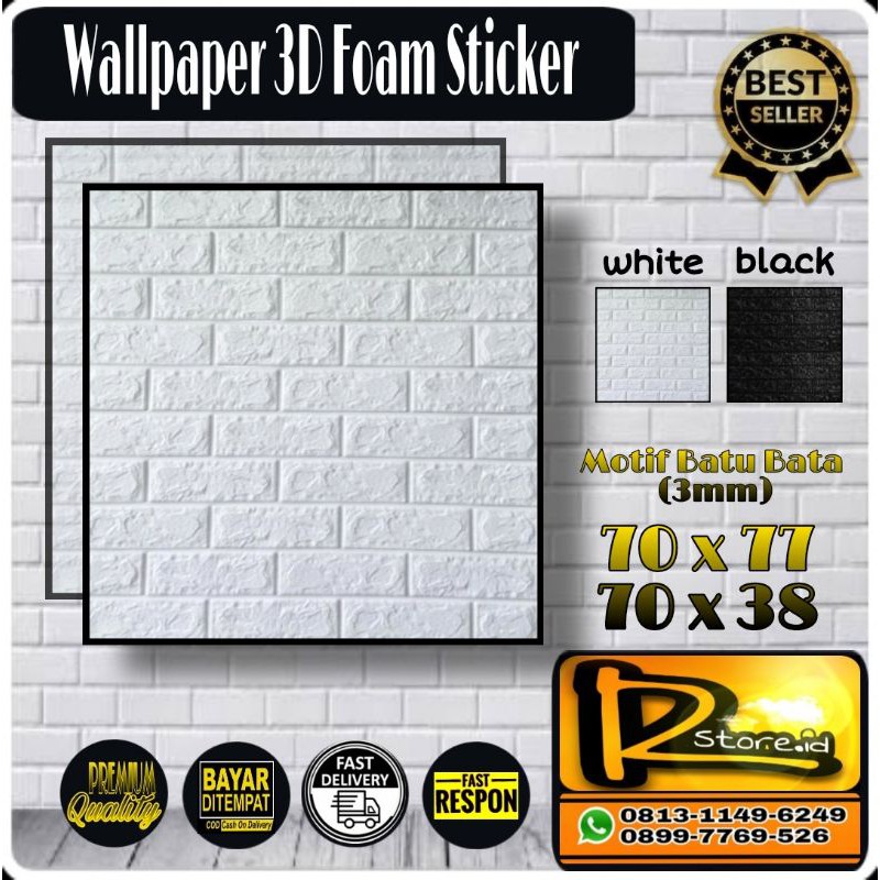Wallpaper 3D BrickFoam Embossed Sticker TERLARIS