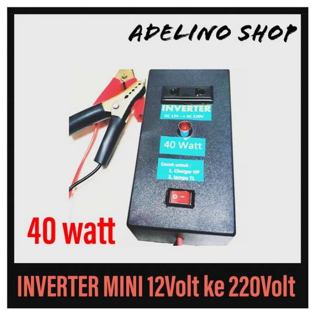 Inverter mini 40 watt 12 volt dc to 220volt ac