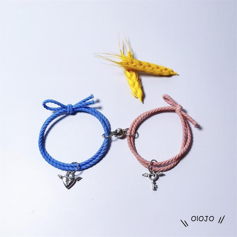 【COD】2 PCS TERMURAH GELANG MAGNET COUPLE LUCU ANEKA WARNA GELANG PERSAHABATAN