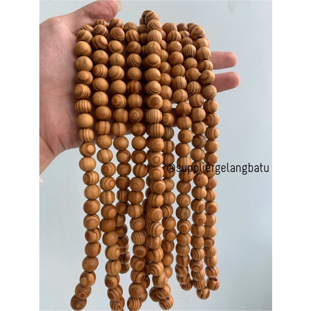 bahan Kokka Koka Kaukah 12mm kayu craft gelang kalung serat cokelat