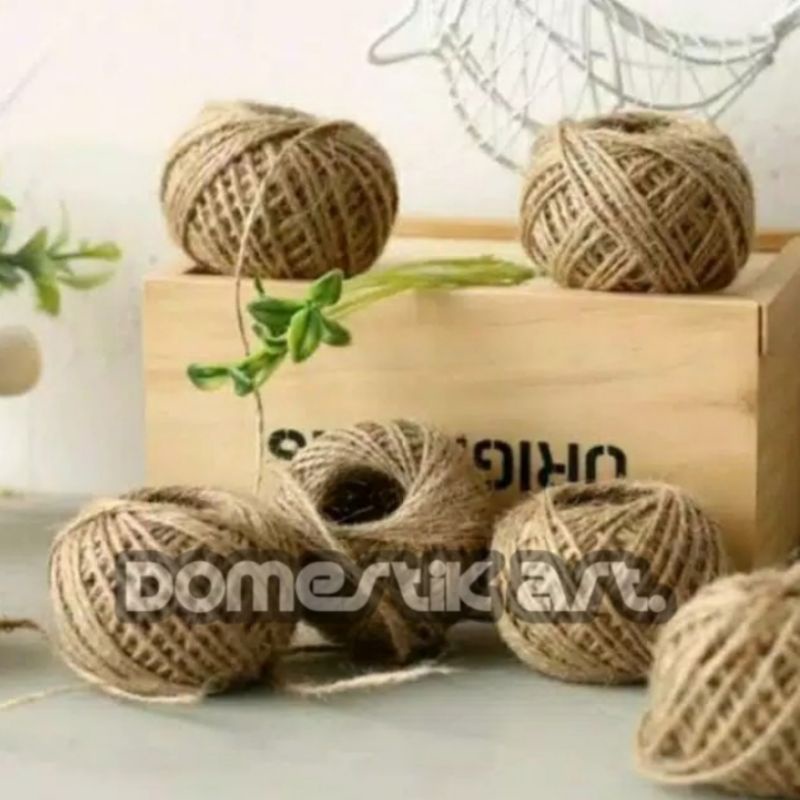 

Tali Rami Per Roll 50 METER / Hemp Rope / Tali Benang Goni Vintage / tali rami 1 roll / tali goni hiasan / tali benang /Tali hempres / tali goni 2mm