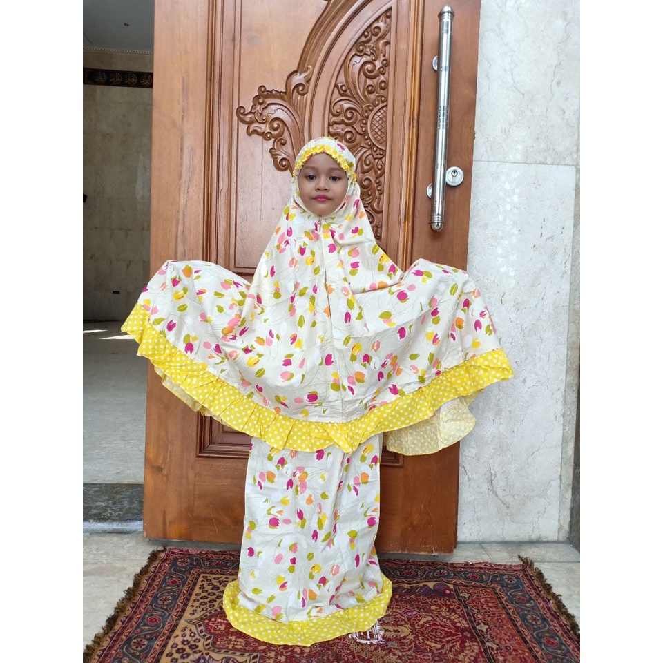 Mukena Kajep Motif Mukena Anak Aksen Rampel Warna Variasi Mukena Tali Karet