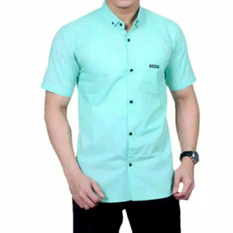 Kemeja pria polos lengan pendek side m l xl