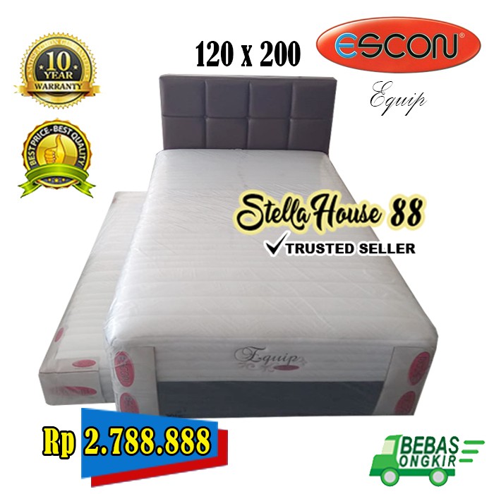 SPRINGBED ESCON / Spring bed 2 in 1 / Kasur 2 in 1 / Kasur Murah / TYPE EQUIP 120 x 200
