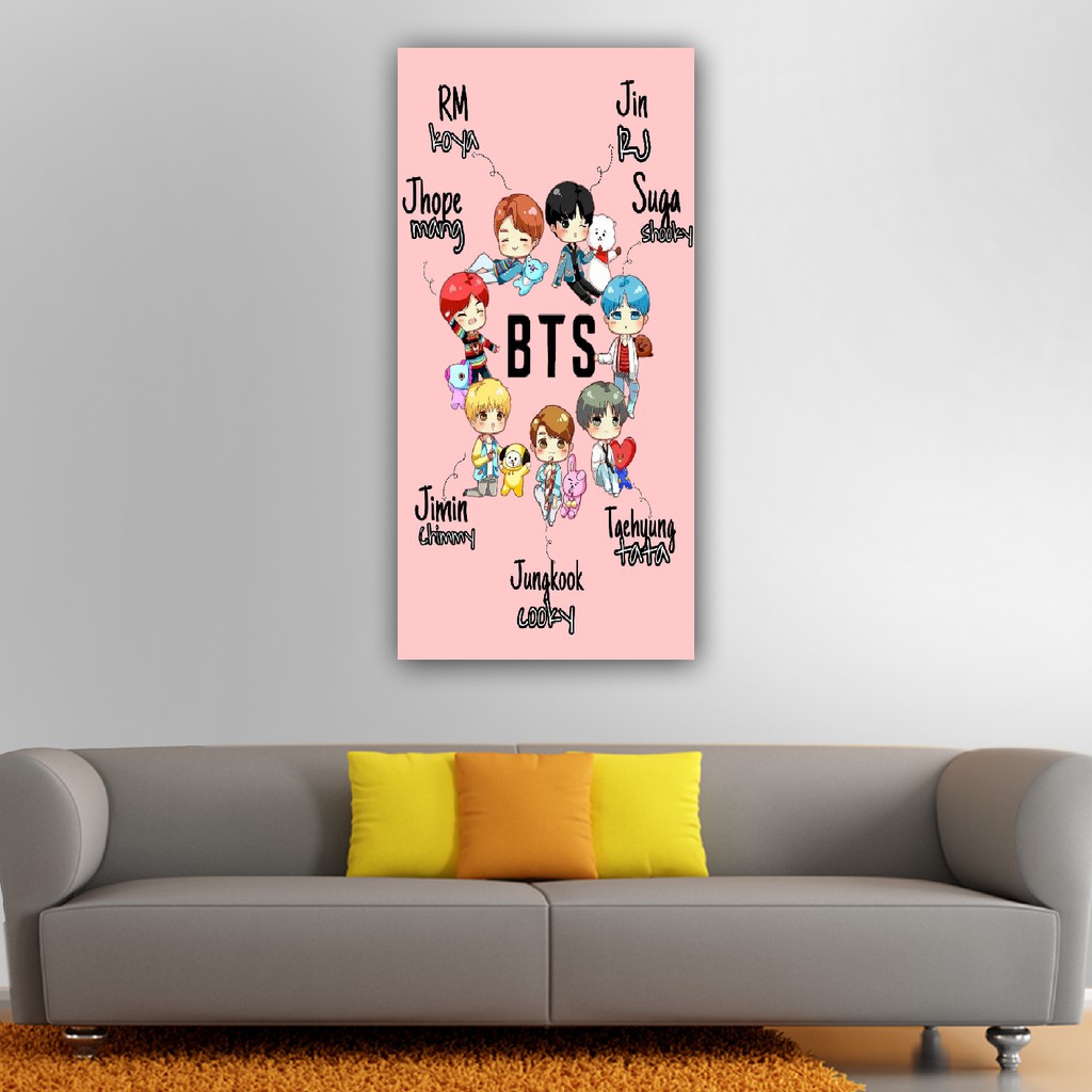 WALL DECOR KPOP BTS BT21 UKURAN 15 x 30 TEBAL 9MM