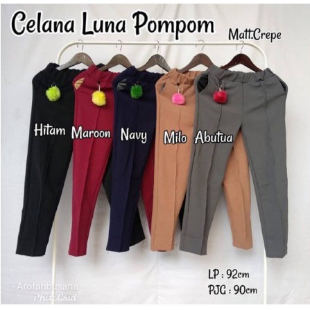 Celana Luna Polos Pompom Premium Terbaru Murah