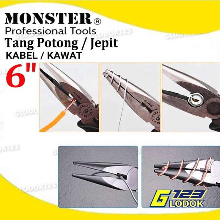 Tang Lancip 6 inch MONSTER MT-W106P SILVER