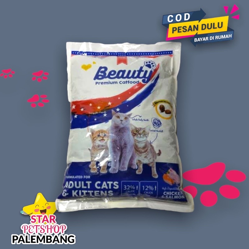 Makanan kucing Beauty Premium Kemasan 1kg