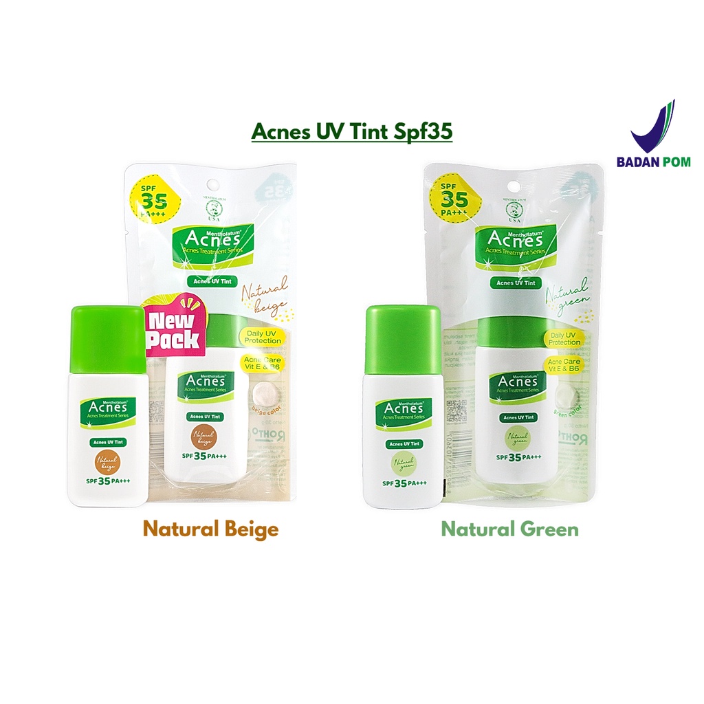 Acnes UV Tint SPF35 Pa+++ Natural Beige / Natural Green 30gr