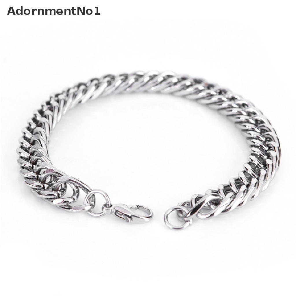 (AdornmentNo1) Gelang Tangan Rantai Bahan Stainless Steel Gaya Punk Untuk Pria