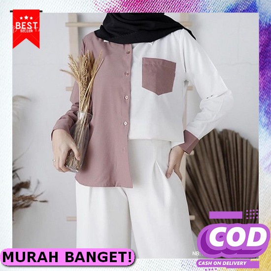 Kemeja Wanita Nyaman Murah Korea Cewek Atasan Cewek Lengan Pendek T2K0 Kemeja Wanita Atasan Blouse C