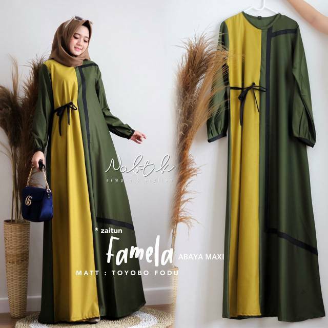 Gamis Super Jumbo Famela Maxi S M L XL XXL XXXL 4L LD UP TO 140