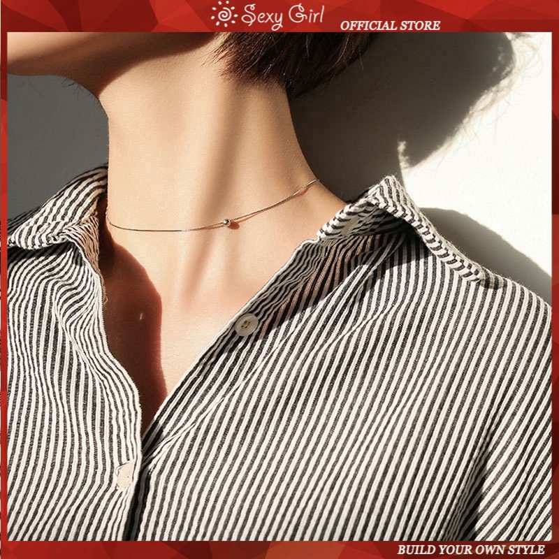 Trendy Silver Plated Beads Choker Necklace Short Clavicle Chain Necklaces Kalung Women Jewelry Sexy Girl Jewelry