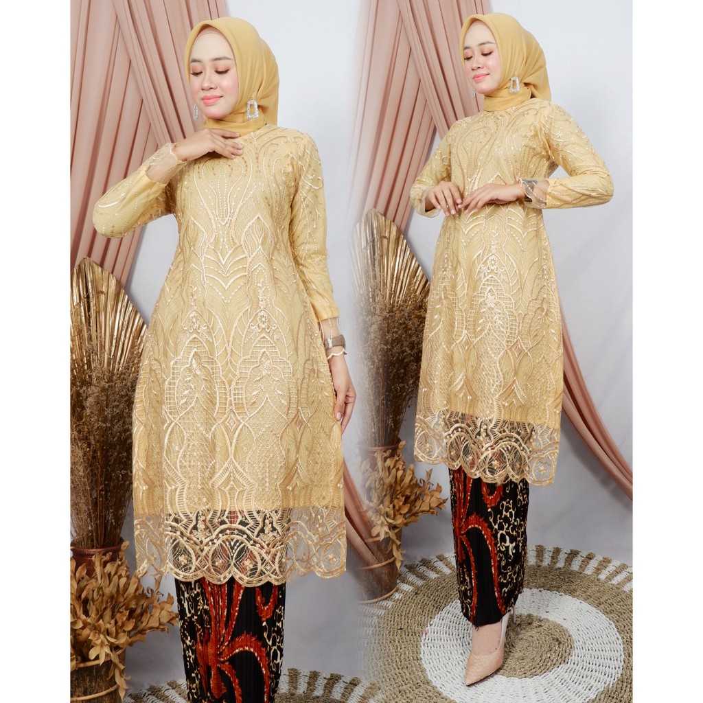 TERBARU SET TUNIK TULLE MUTIARA BORDIR / SET TUNIK TULLE MUTIARA BORDIR SENADA