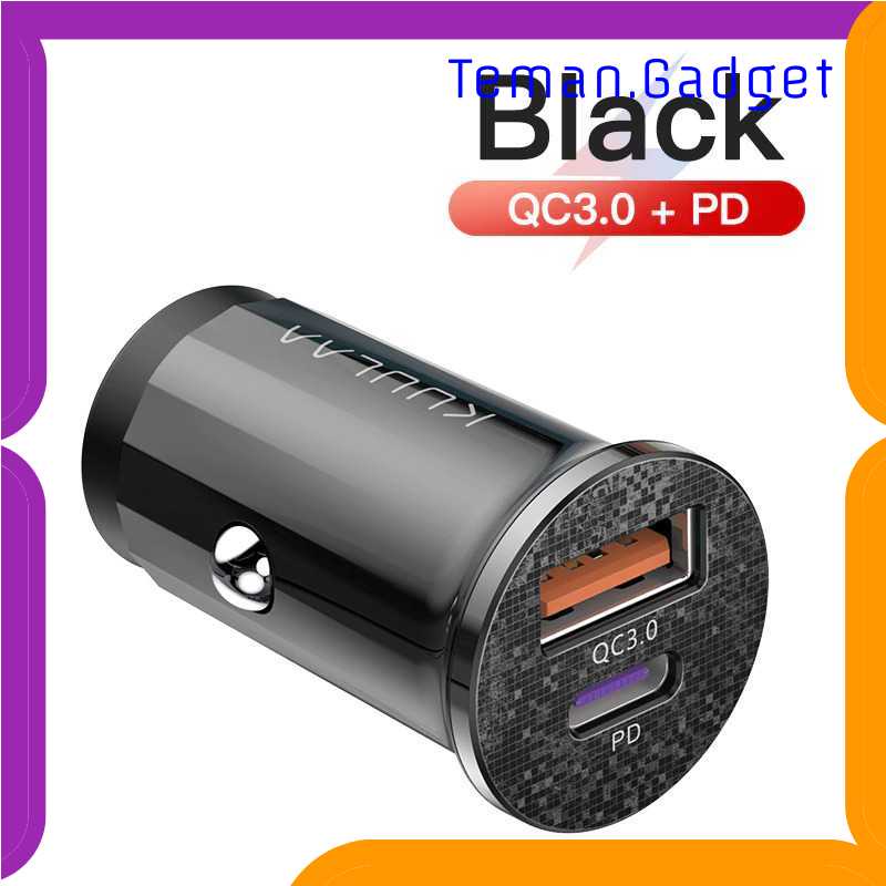 TG-A1 KUULAA Car Charger Mobil USB 2 Port USB Type C QC3.0 48W - A318