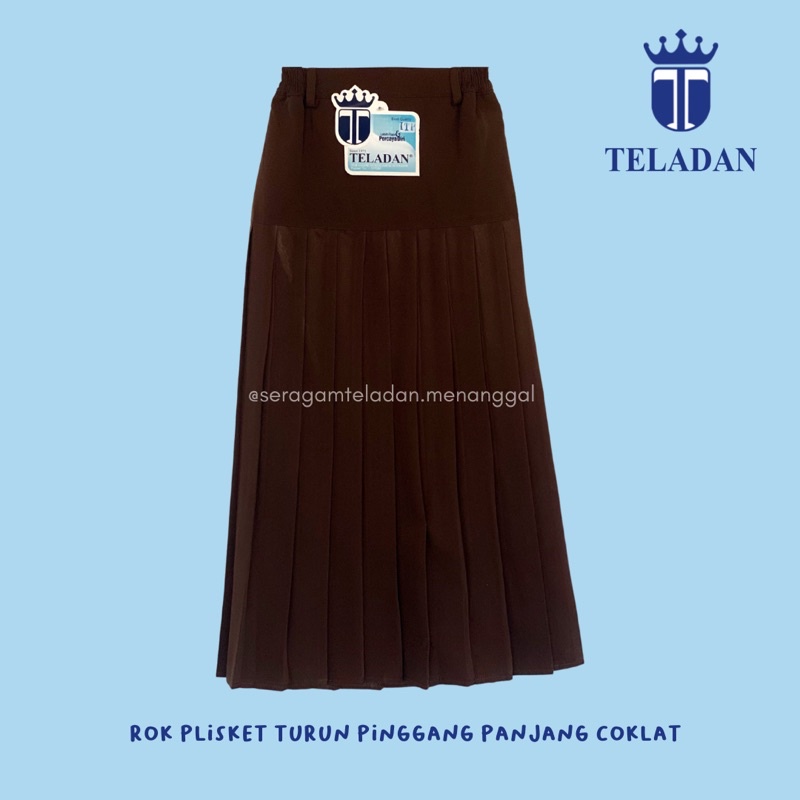 Rok Panjang Plisket/Pleser Turun Pinggang Coklat Pramuka - Seragam Sekolah TELADAN