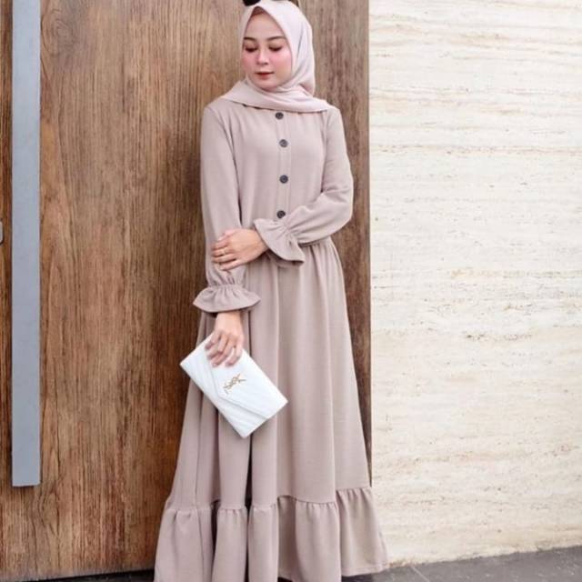 ADINDA DRESS / Dress termurah / gamis wanita / gamis muslim / allsize / moscrepe / COD