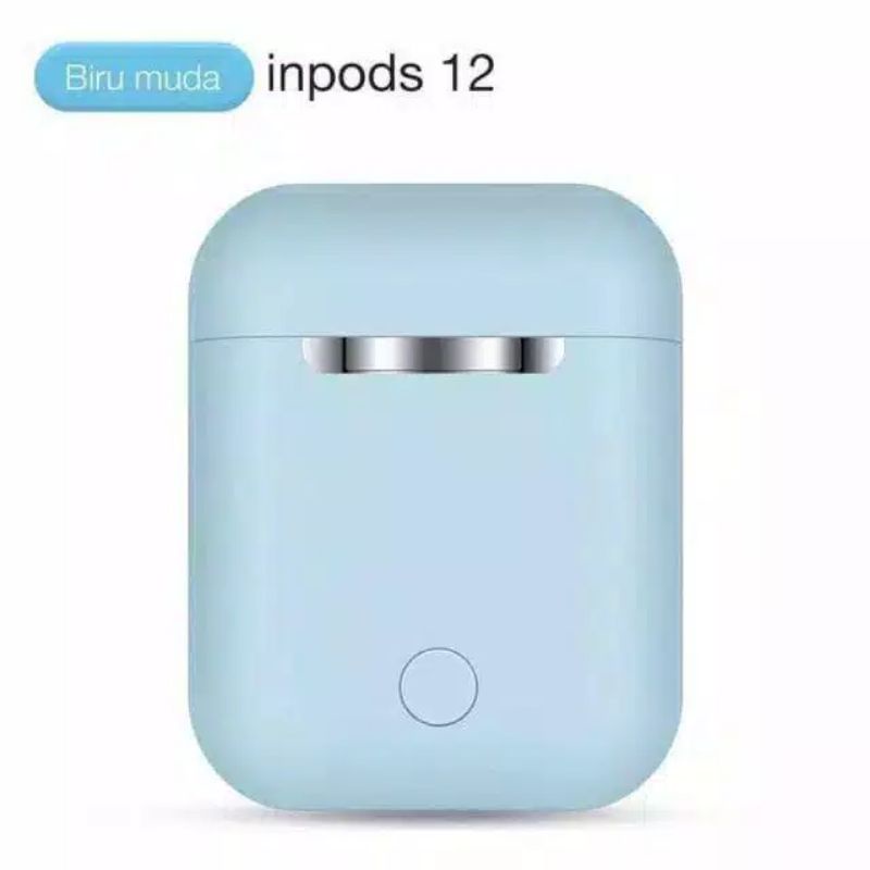Headset Bluetooth Tws I12  Macaron Earphone-Biru