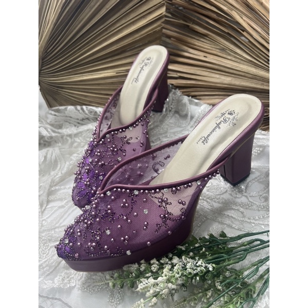 sepatu wanita pesta wedding ungu yasmika 9cm tahu